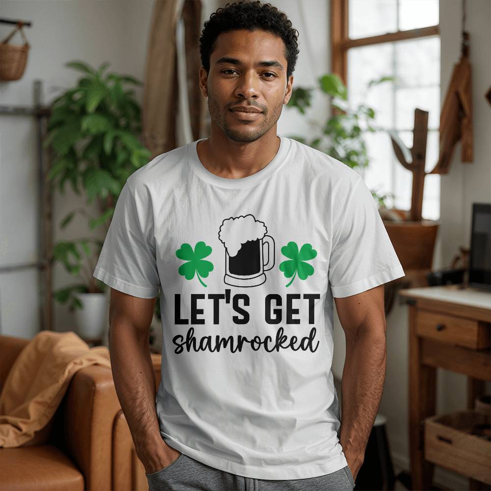 Let's Get Shamrocked St. Patrick’s Day T-Shirt – Funny Irish Drinking Tee for Men & Women – Unisex Cotton Crew Neck - Mallard Moon Gift Shop