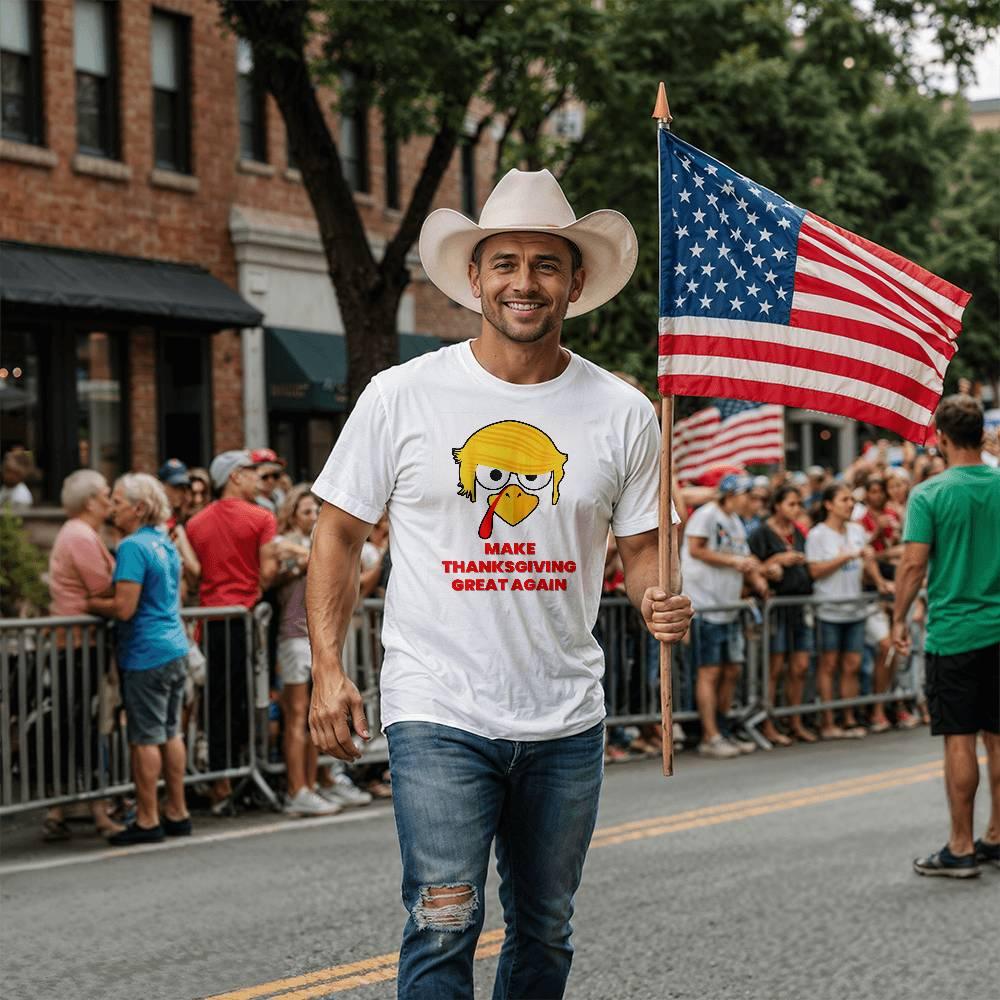 Funny Trump Turkey - Make Thanksgiving Great Again -Bella Jersey Tee Shirt - Mallard Moon Gift Shop