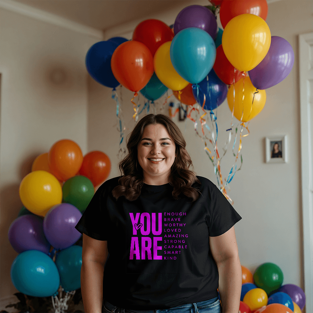 Inspirational Quote T-Shirt for Daughters,Women – You Are Enough, Brave & Loved – Motivational Unisex Tee - Mallard Moon Gift Shop