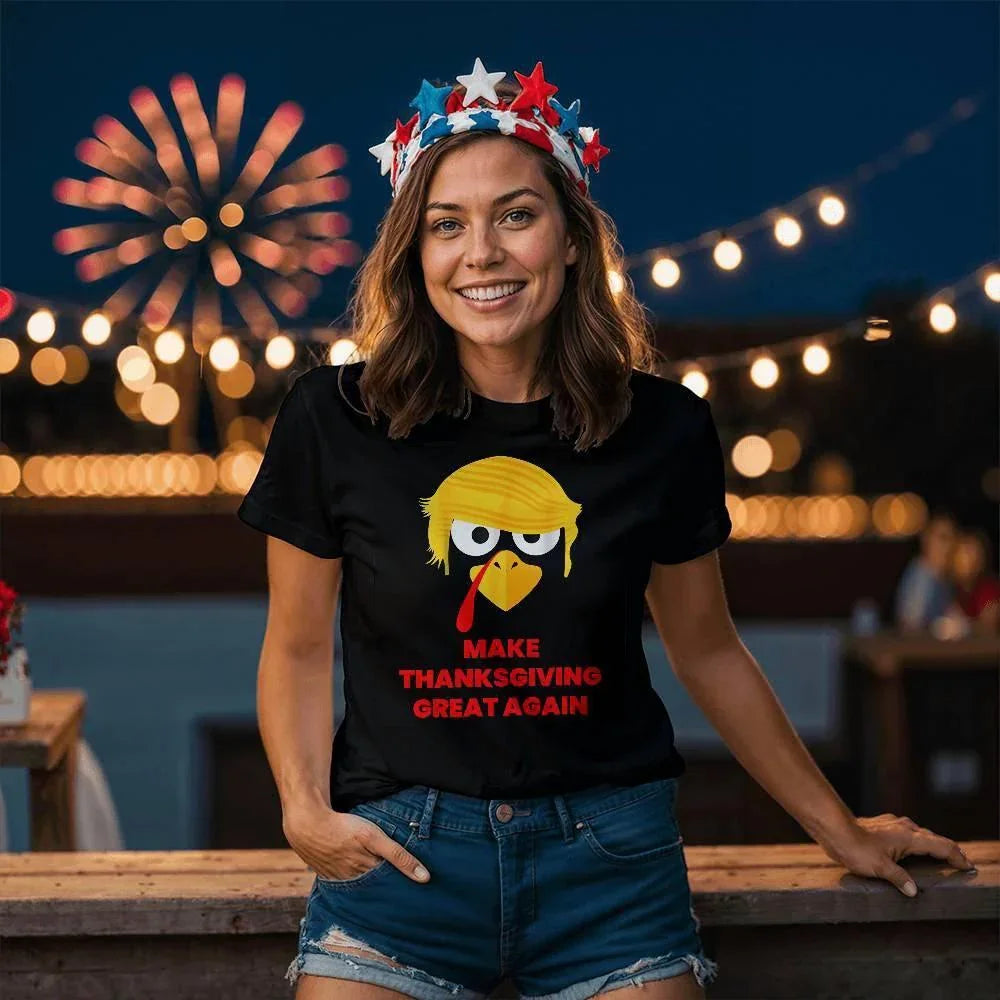 Funny Trump Turkey - Make Thanksgiving Great Again -Bella Jersey Tee Shirt