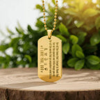 To My Firefighter Dad Engraved Dog Tag Necklace