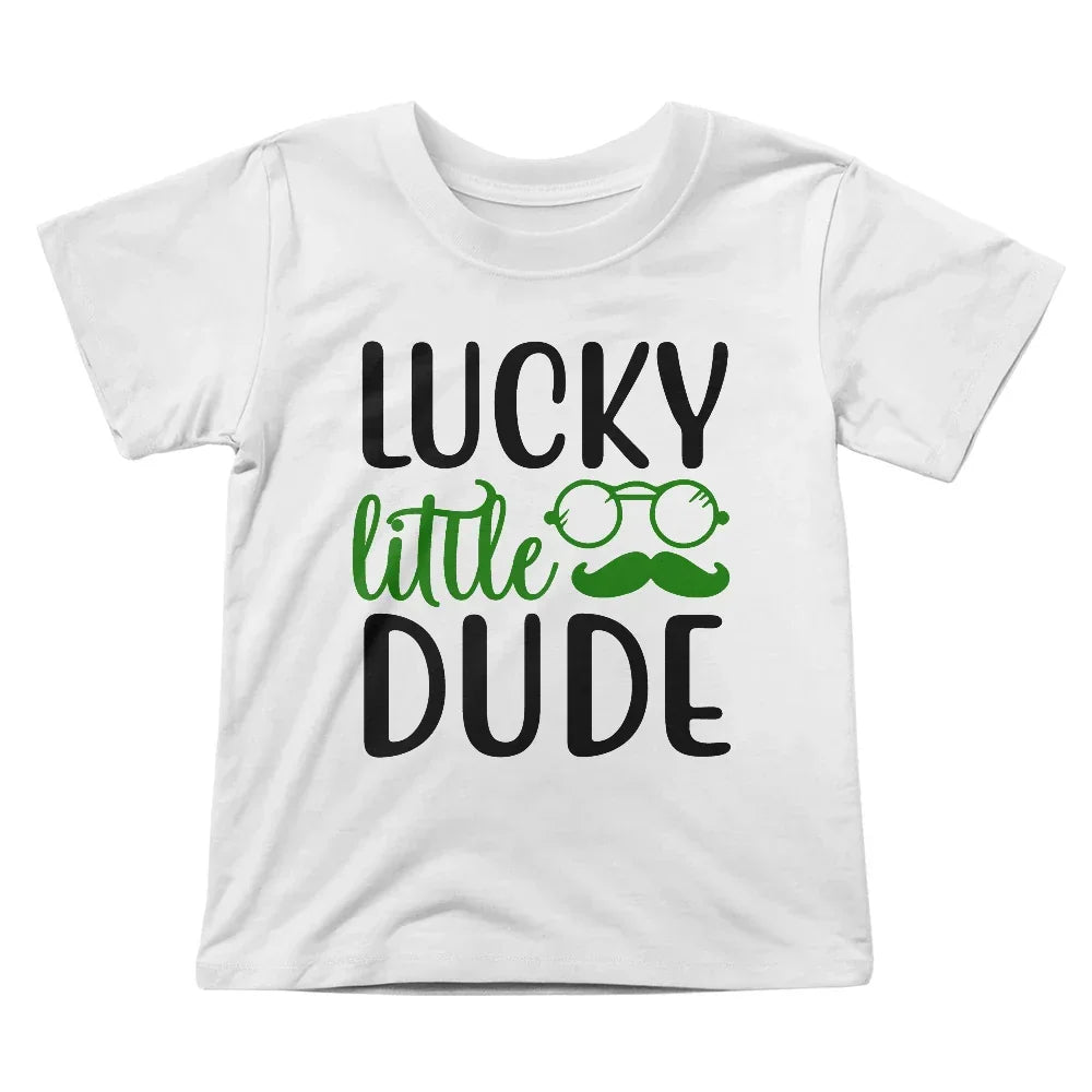 Lucky Little Dude Toddler T-Shirt – St. Patrick's Day Outfit for Boys – Funny Irish Holiday Shirt – Soft Cotton Tee