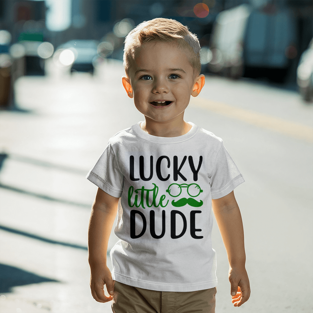 Lucky Little Dude Toddler T-Shirt – St. Patrick's Day Outfit for Boys – Funny Irish Holiday Shirt – Soft Cotton Tee - Mallard Moon Gift Shop