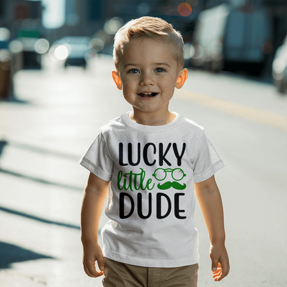 Lucky Little Dude Toddler T-Shirt – St. Patrick's Day Outfit for Boys – Funny Irish Holiday Shirt – Soft Cotton Tee - Mallard Moon Gift Shop