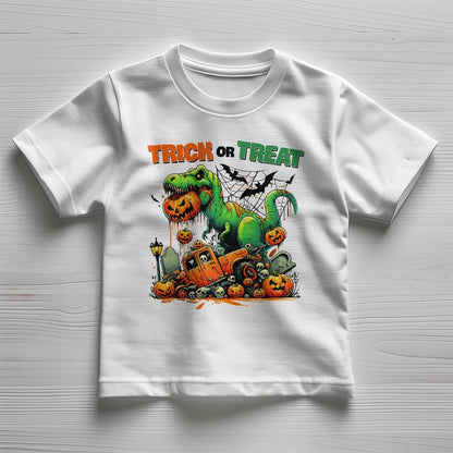Halloween Monster Dinosaur T-Rex Trick or Treat Toddler Jersey Tee - Mallard Moon Gift Shop