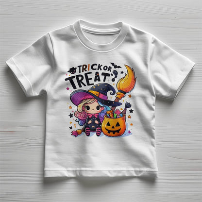 Cute Little Witch Trick or Treat Toddler Jersey Tee Shirt - Mallard Moon Gift Shop