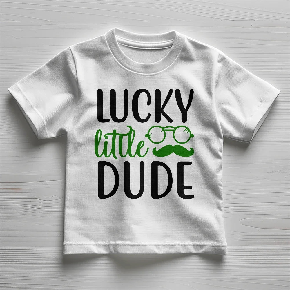 Lucky Little Dude Toddler T-Shirt – St. Patrick's Day Outfit for Boys – Funny Irish Holiday Shirt – Soft Cotton Tee