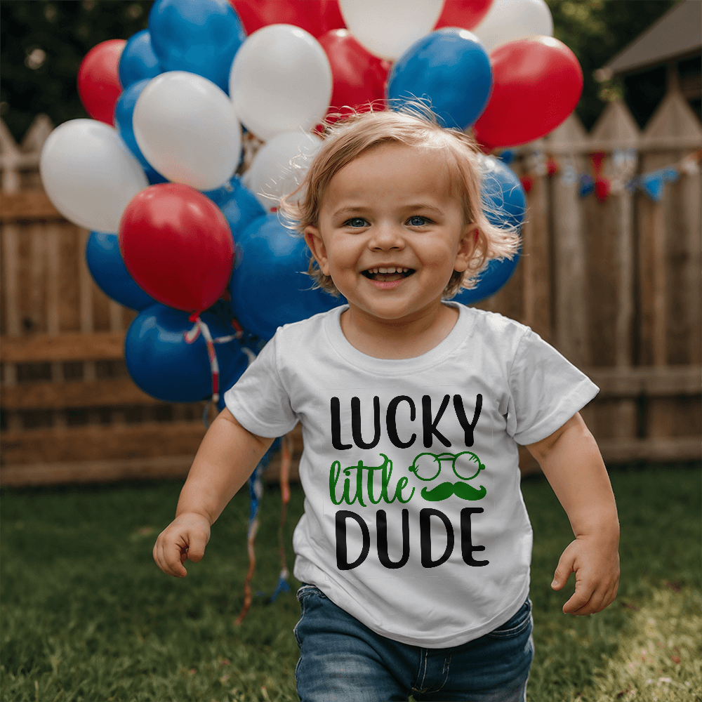 Lucky Little Dude Toddler T-Shirt – St. Patrick's Day Outfit for Boys – Funny Irish Holiday Shirt – Soft Cotton Tee - Mallard Moon Gift Shop
