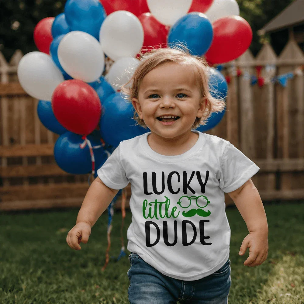 Lucky Little Dude Toddler T-Shirt – St. Patrick's Day Outfit for Boys – Funny Irish Holiday Shirt – Soft Cotton Tee