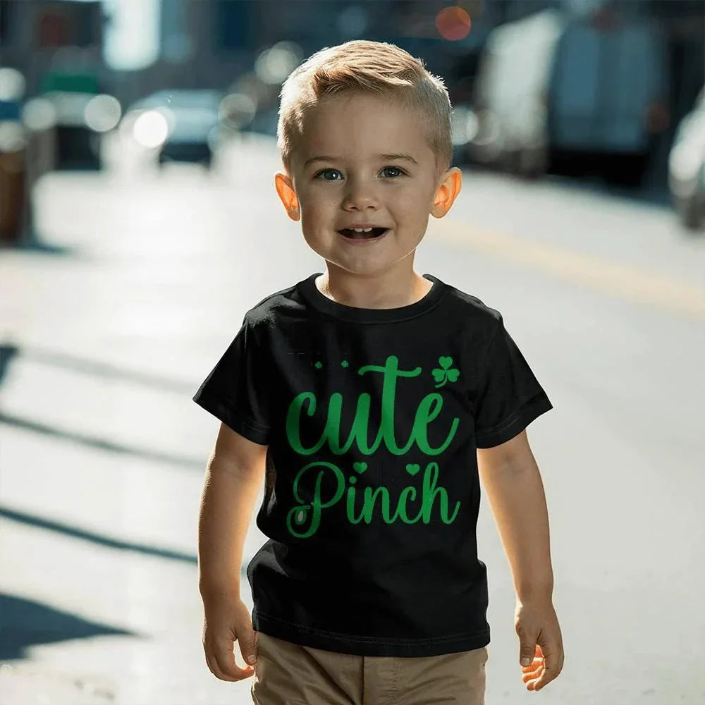 Too Cute to Pinch Toddler T-Shirt – St. Patrick's Day Outfit for Boys & Girls – Funny Irish Holiday Shirt – Soft Cotton Tee