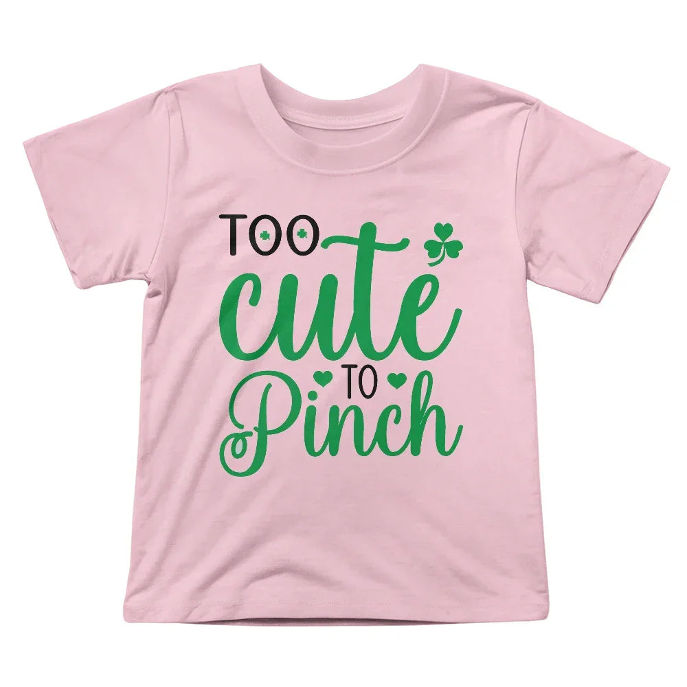Too Cute to Pinch Toddler T-Shirt – St. Patrick's Day Outfit for Boys & Girls – Funny Irish Holiday Shirt – Soft Cotton Tee