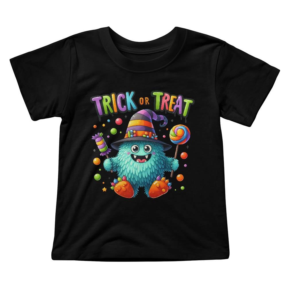 Cute Halloween Candy Monster Trick or Treat Toddler Jersey Tee Shirt - Mallard Moon Gift Shop