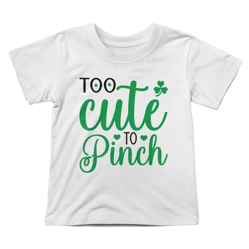 Too Cute to Pinch Toddler T-Shirt – St. Patrick's Day Outfit for Boys & Girls – Funny Irish Holiday Shirt – Soft Cotton Tee