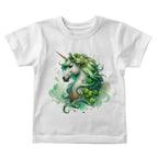 Toddler St. Patrick's Day Unicorn T-Shirt – Cute Irish Fantasy Tee – Soft Cotton Crew Neck Shirt – Lucky Shamrock Design for Girls