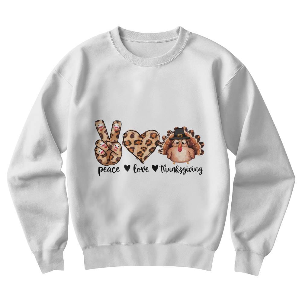 Peace Love Thanksgiving Holiday Sweatshirt - Mallard Moon Gift Shop