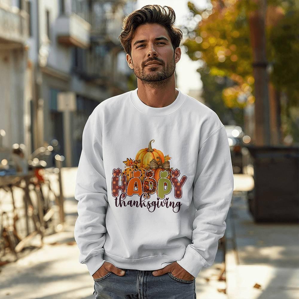 Happy Thanksgiving Festive Holiday Sweatshirt - Mallard Moon Gift Shop