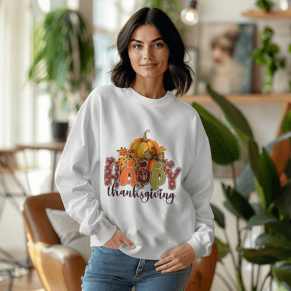 Happy Thanksgiving Festive Holiday Sweatshirt - Mallard Moon Gift Shop