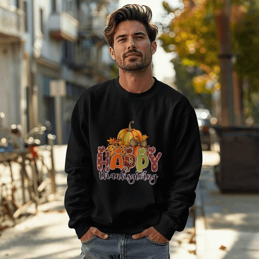 Happy Thanksgiving Holiday Sweatshirt - Mallard Moon Gift Shop