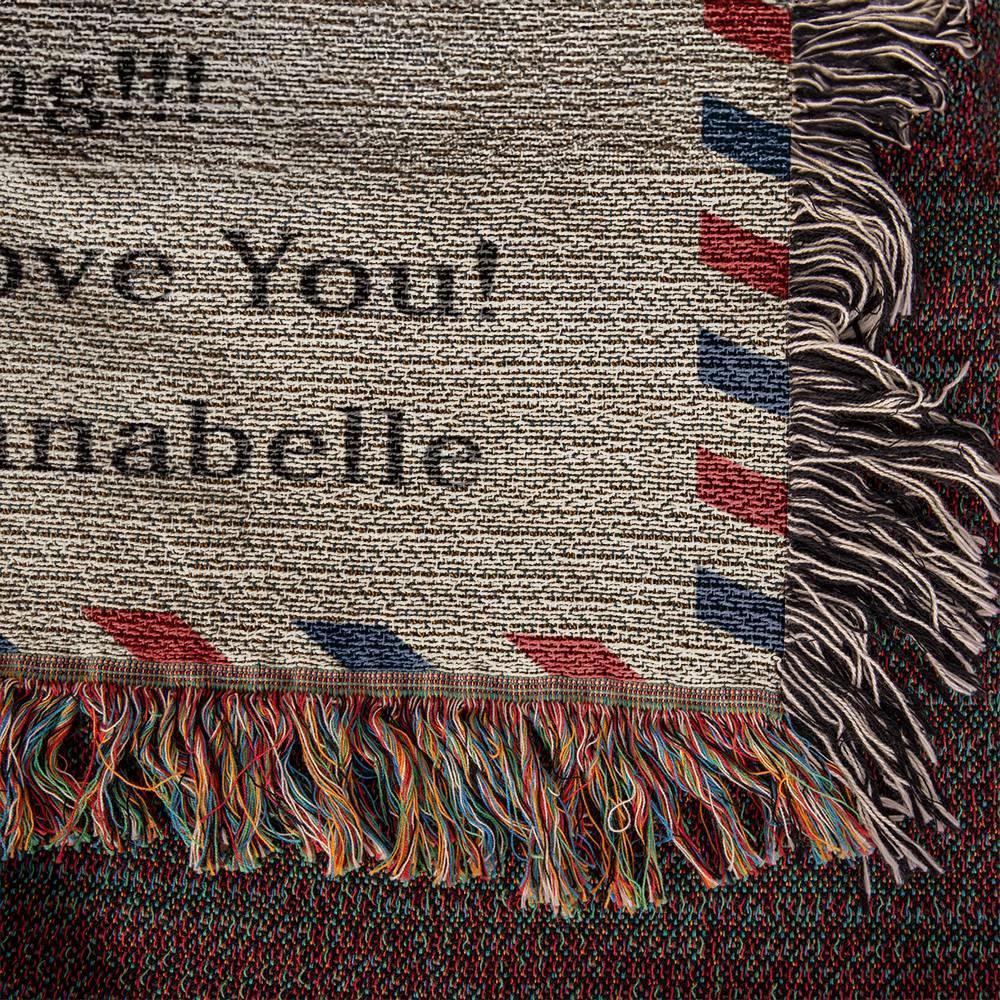 Gift for Dad - Wrap Yourself with this Blanket and Consider it a Big Hug - Personalized Heirloom Woven Blanket