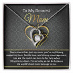 To My Dearest Mom You Are My Rock Forever Love Heart Pendant Necklace