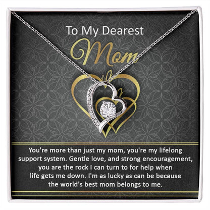 To My Dearest Mom You Are My Rock Forever Love Heart Pendant Necklace - Mallard Moon Gift Shop