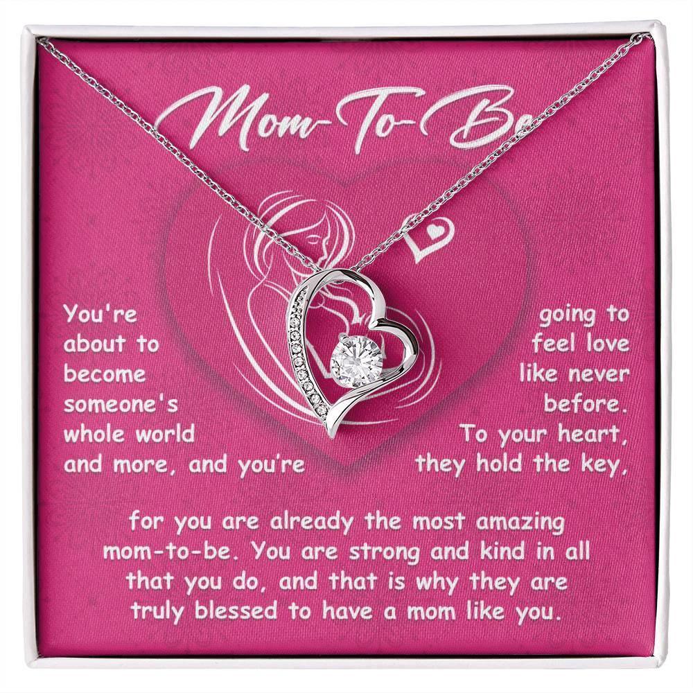Gift for the Mom To Be You Will Soon Be Someone's Whole World Forever Love Heart Pendant Necklace