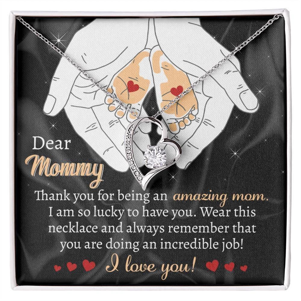 Gift for the Expectant Mom You are Doing An Incredible Job Forever Love Heart Pendant Necklace