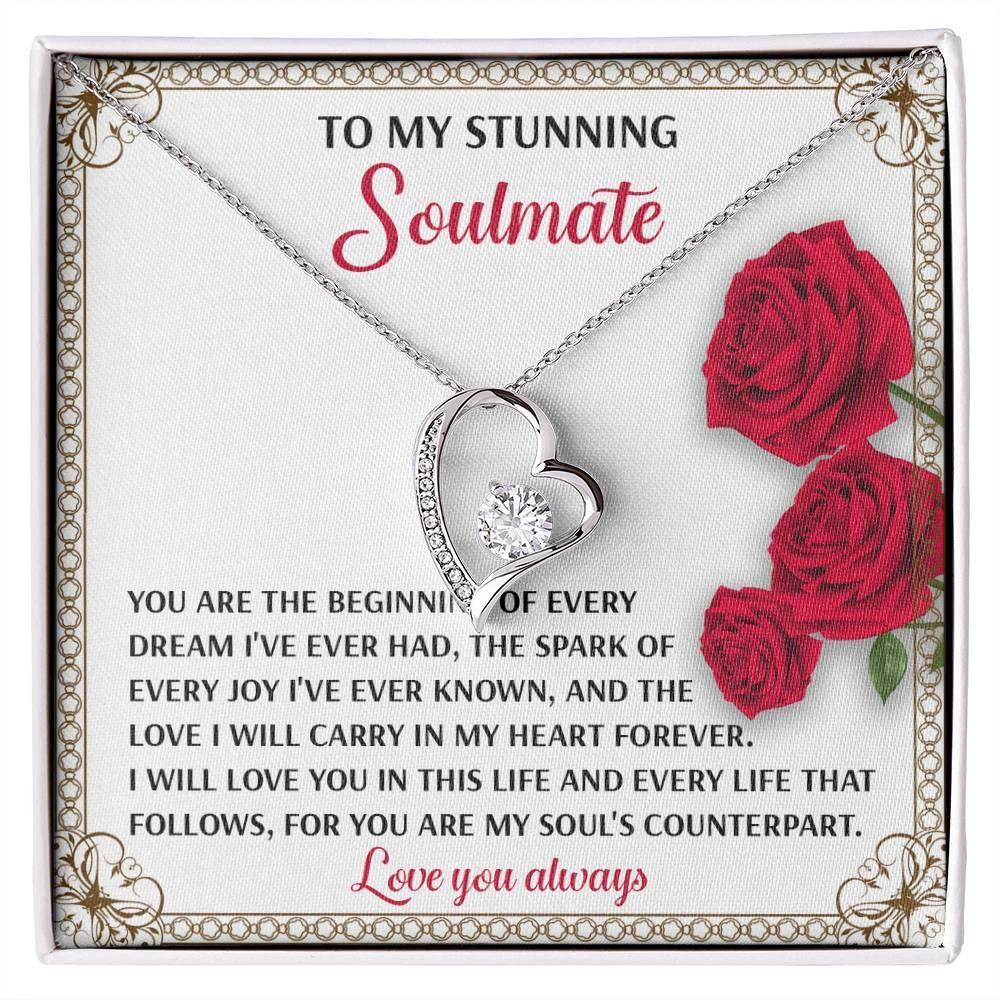 To My Soulmate Beginning of Every Dream Forever Love Necklace