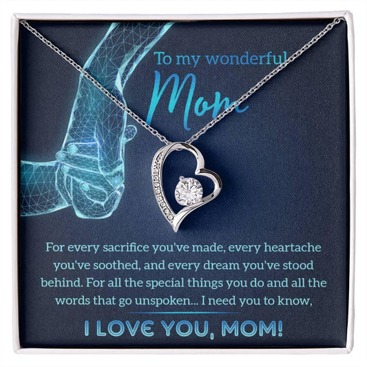 To My Wonderful Mom You Stood Behind My Dreams Forever Love Heart Pendant Necklace - Mallard Moon Gift Shop