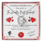 To My Valentine: Romantic Love Knot Necklace with Emotional Message