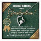 Graduation Gift for Her Congratulations Take Pride Have Faith Enjoy the Journey Heart Pendant Necklace with Gift Box