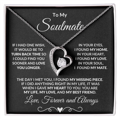 Gift for Soulmate Dazzling Forever Love Heart Necklace with Message Card and Gift Box - Mallard Moon Gift Shop
