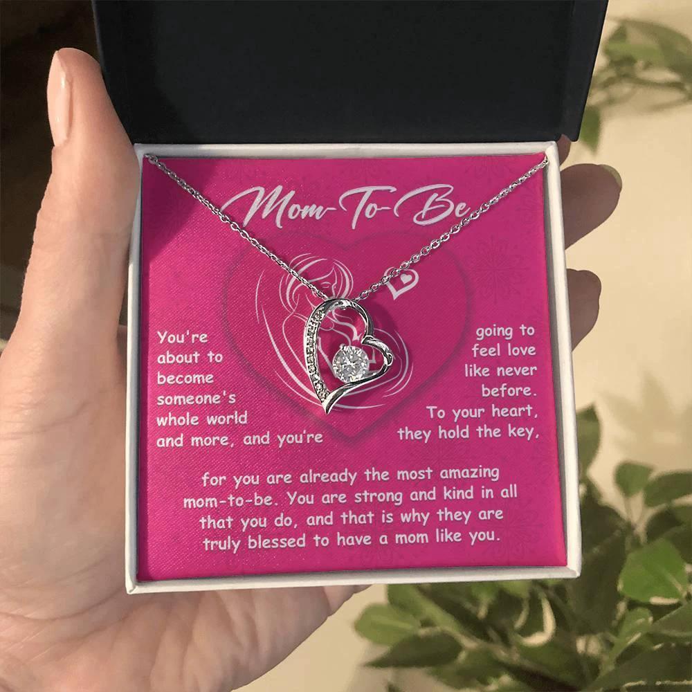 Gift for the Mom To Be You Will Soon Be Someone's Whole World Forever Love Heart Pendant Necklace