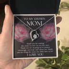 To My Chosen Bonus Mom Thank You for Stepping Up Forever Love Heart Pendant Necklace