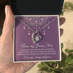 Dear Bonus Mom Thank You for Always Being There Forever Love Heart Pendant Necklace