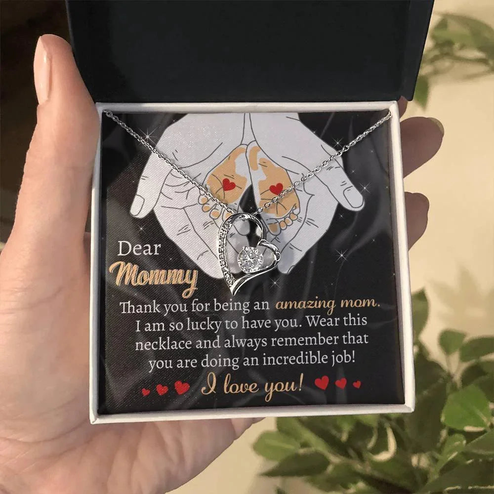 Gift for the Expectant Mom You are Doing An Incredible Job Forever Love Heart Pendant Necklace