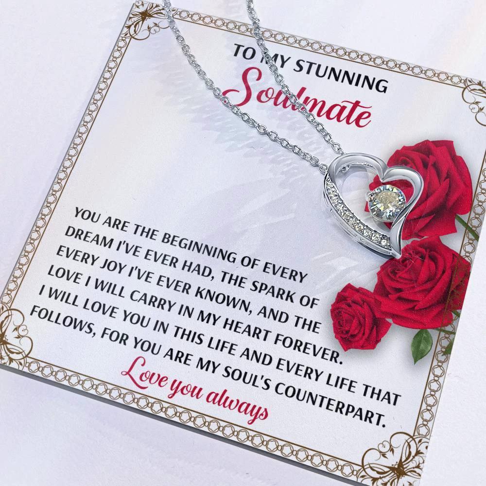 To My Soulmate Beginning of Every Dream Forever Love Necklace