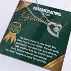 Graduation Gift for Her Congratulations Take Pride Have Faith Enjoy the Journey Heart Pendant Necklace with Gift Box