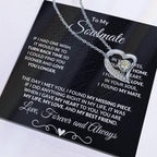 Gift for Soulmate Dazzling Forever Love Heart Necklace with Message Card and Gift Box