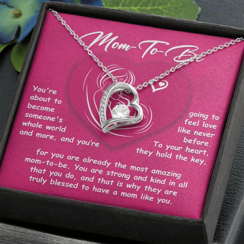 Gift for the Mom To Be You Will Soon Be Someone's Whole World Forever Love Heart Pendant Necklace