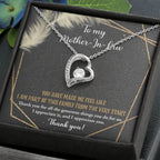 To Mother-In-Law I Appreciate All The Things You Do For Us Forever Love Heart Pendant Necklace