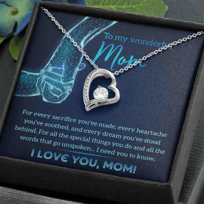 To My Wonderful Mom You Stood Behind My Dreams Forever Love Heart Pendant Necklace - Mallard Moon Gift Shop