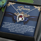 To My Queen: Forever Love Necklace with Regal and Emotional Message Card