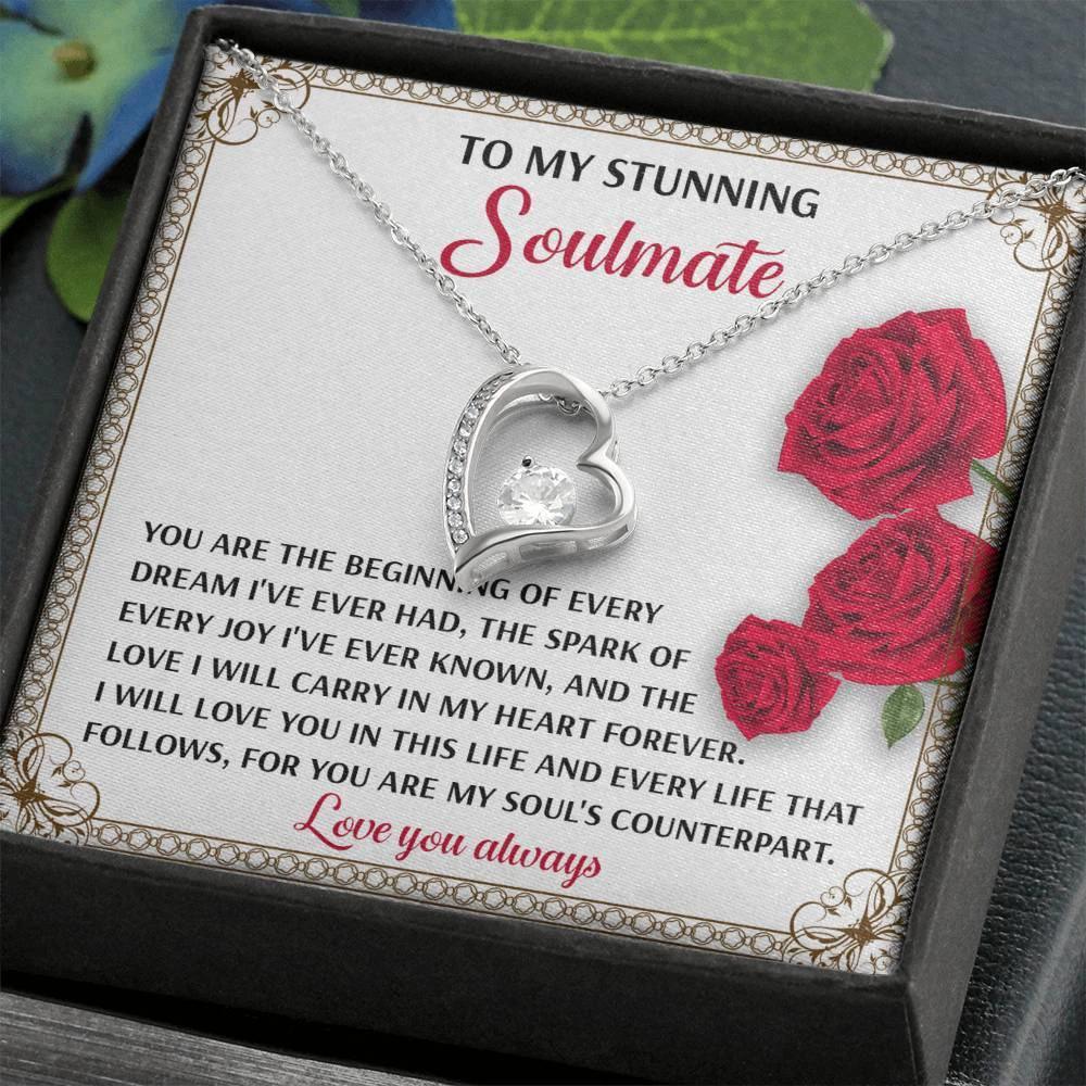 To My Soulmate Beginning of Every Dream Forever Love Necklace