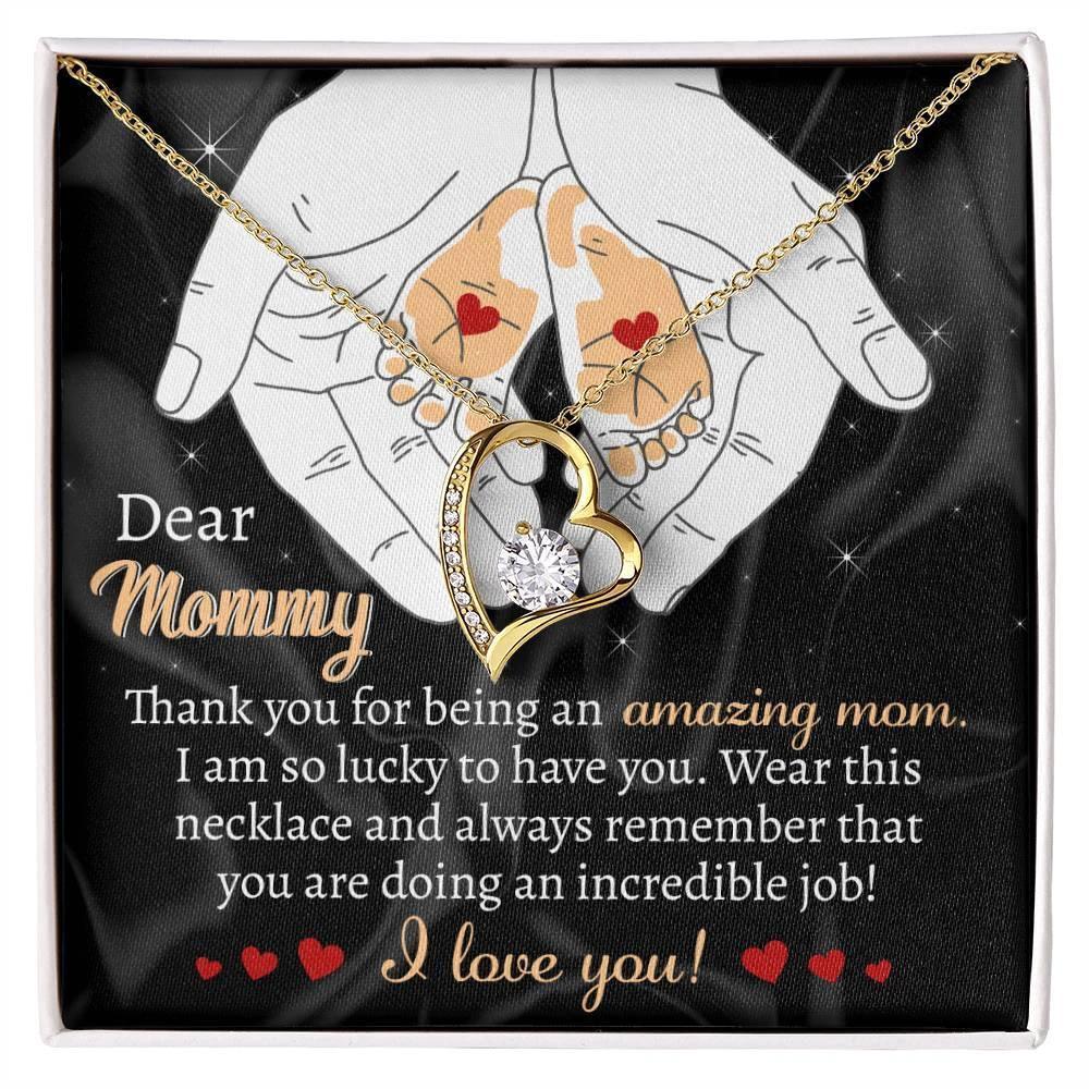 Gift for the Expectant Mom You are Doing An Incredible Job Forever Love Heart Pendant Necklace