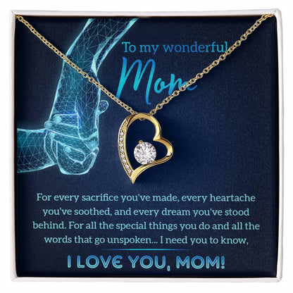To My Wonderful Mom You Stood Behind My Dreams Forever Love Heart Pendant Necklace - Mallard Moon Gift Shop