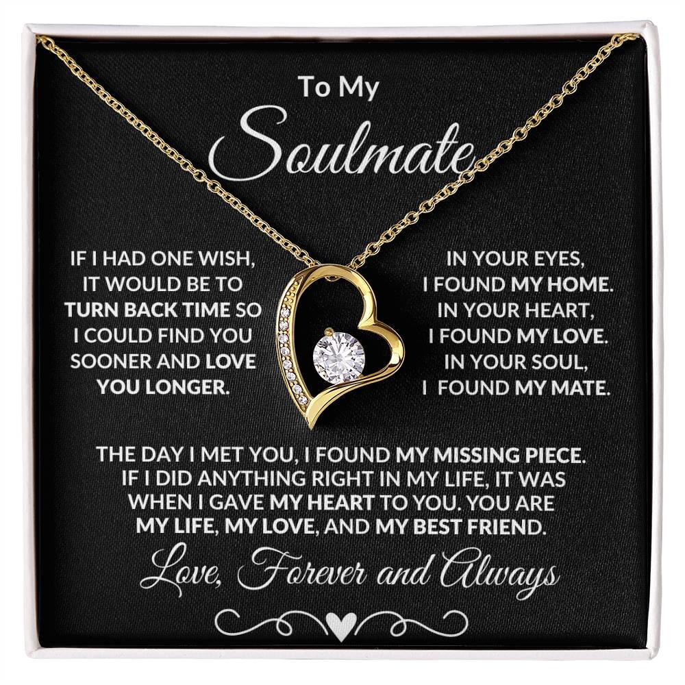 Gift for Soulmate Dazzling Forever Love Heart Necklace with Message Card and Gift Box - Mallard Moon Gift Shop
