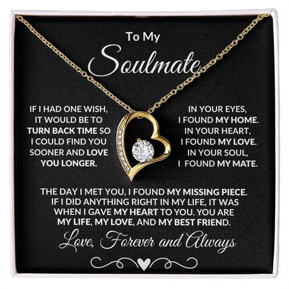 Gift for Soulmate Dazzling Forever Love Heart Necklace with Message Card and Gift Box - Mallard Moon Gift Shop