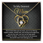 To My Dearest Mom You Are My Rock Forever Love Heart Pendant Necklace