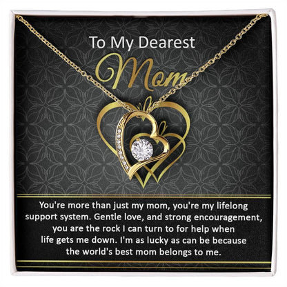 To My Dearest Mom You Are My Rock Forever Love Heart Pendant Necklace - Mallard Moon Gift Shop
